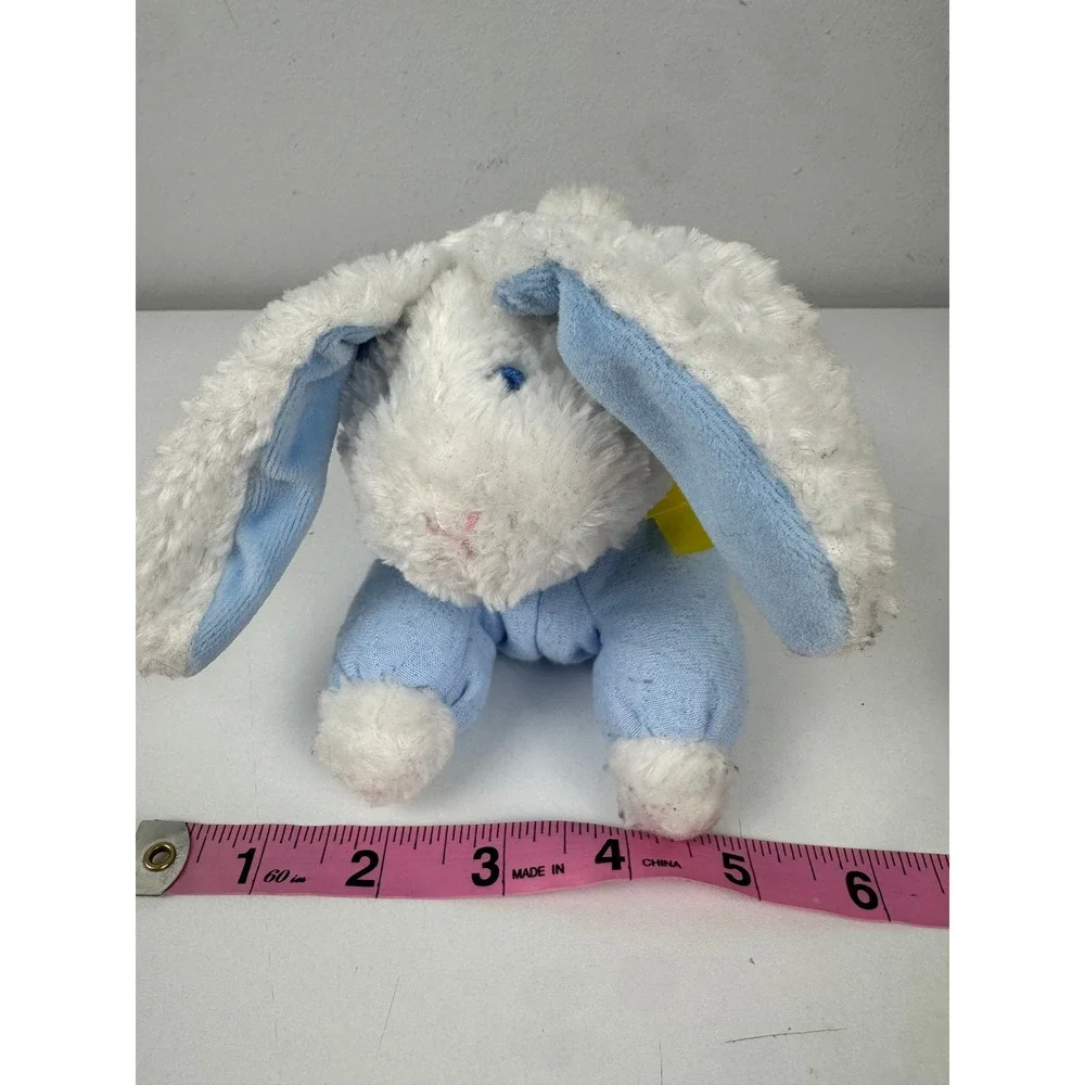 Vintage‎ Eden Blue White Plush Bunny Rabbit Floppy Ear Stuffed Animal Toy AF-843